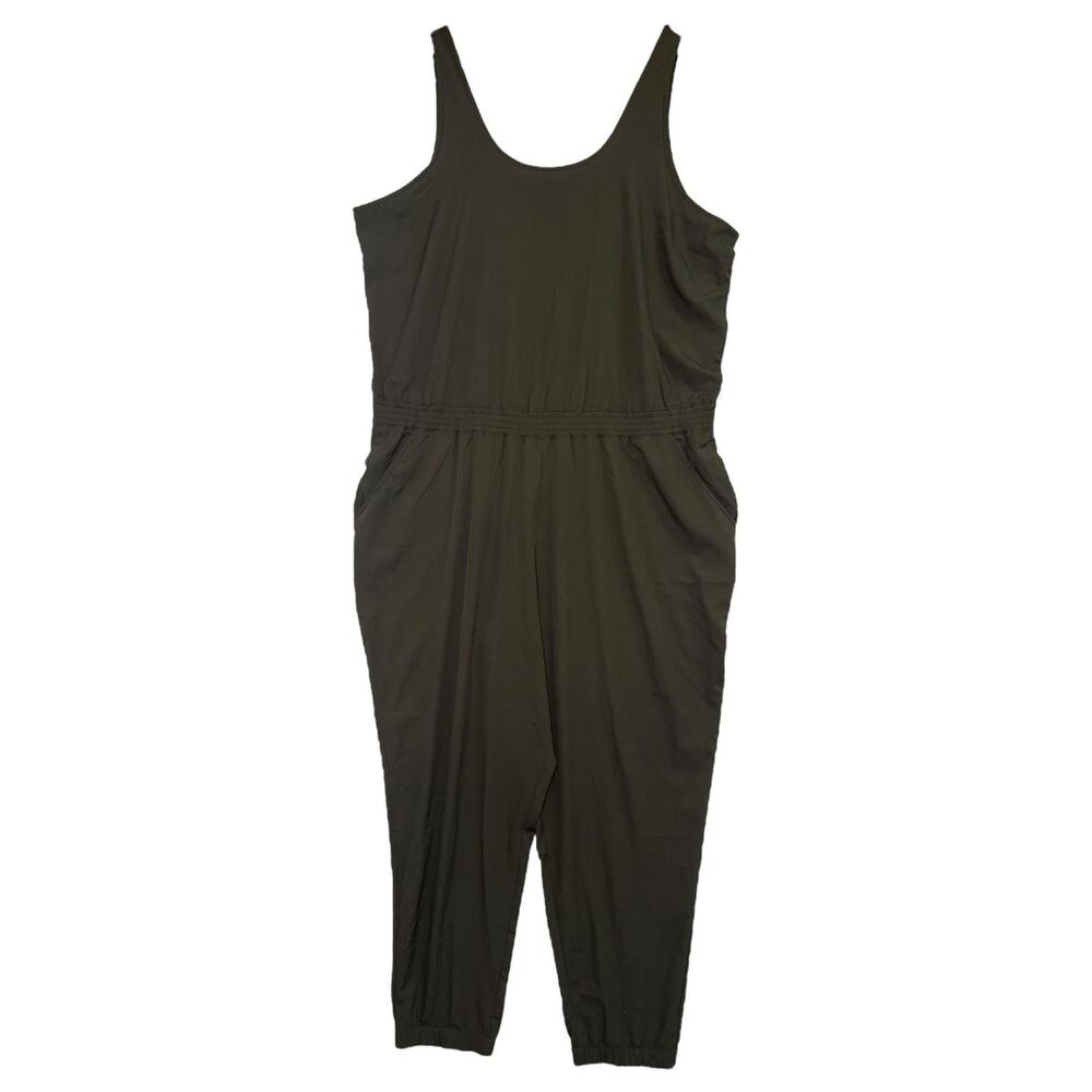 Old Navy Active Jumpsuit Womens 2XL Olive Green StretchTech Sleeveless Pockets
